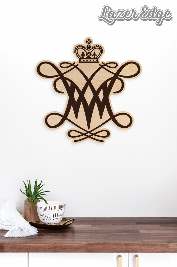 William and Mary Cypher Wall Hanging - Crafted from Cherry and Maple Wood - William and Mary Griifins