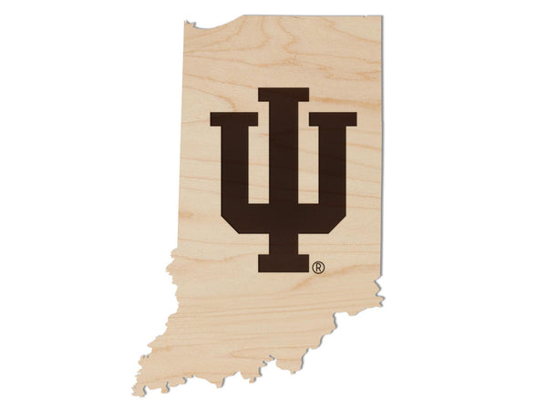 Indiana University IU on State Magnet - Crafted from Cherry or Maple Wood - Indiana Hoosiers