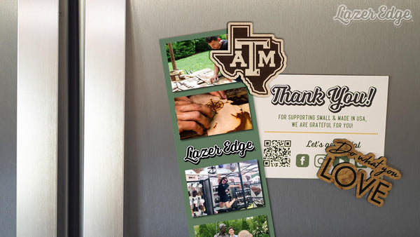 Texas A&M University TAM on State Magnet - Crafted from Cherry or Maple Wood - TAMU Aggies