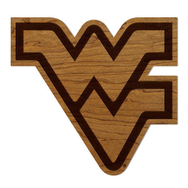 West Virginia University Flying WV Wall Hanging - Crafted from Cherry and Maple Wood - West Virginia Mountaineers