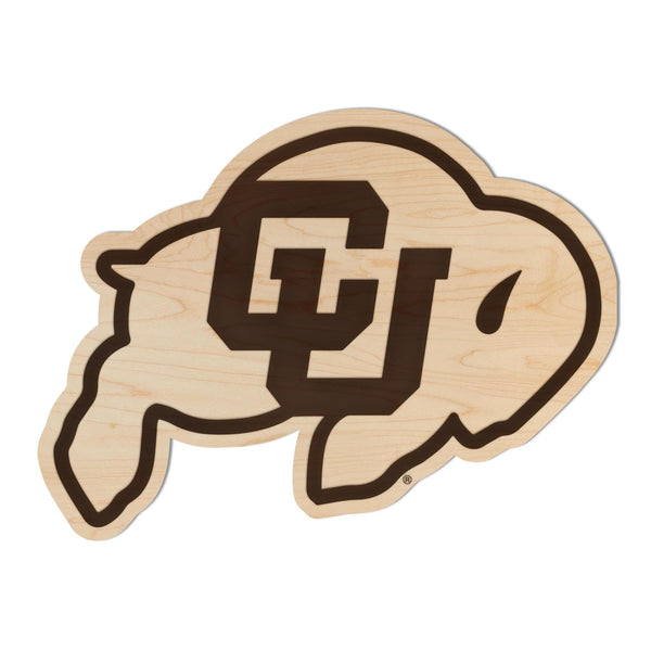 University of Colorado Buffaloe Wall Hanging - Crafted from Cherry and Maple Wood - Colorado Buffaloes