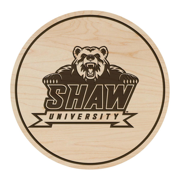 Shaw University Bears Coaster - Crafted from Cherry or Maple Wood - Shaw Bears