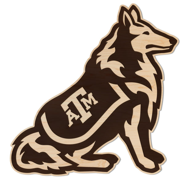 Texas A&M University Reveille Dog Wall Hanging – Crafted from Cherry and  Maple Wood - TAMU Aggies
