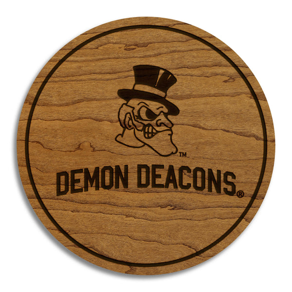 Wake Forest University Arched Demon Deacons Coasters – Crafted from Cherry Wood – Wake Forest Demon Deacons