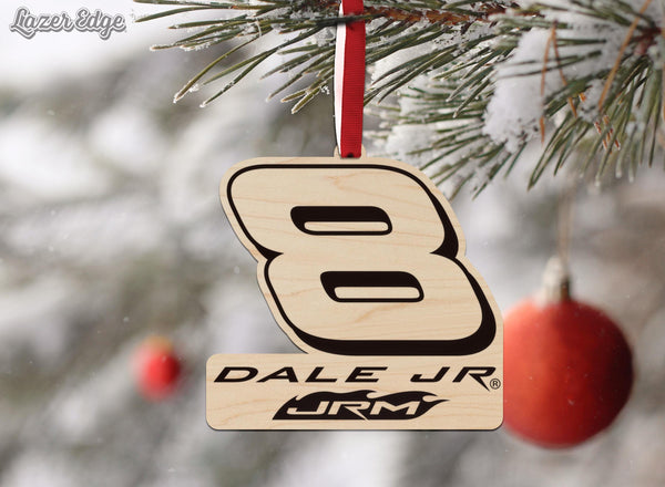 Dale Earnhardt Jr. #8 Wooden Ornament  | Crafted from Cherry and Maple Wood | Made in USA | Officially Licensed by JR Motorsports