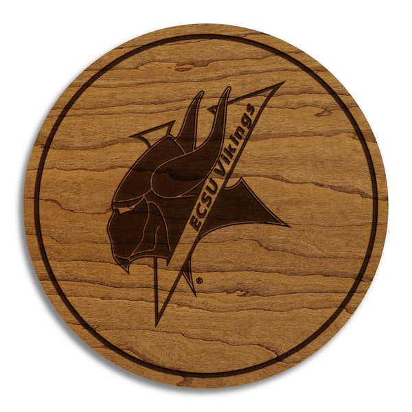 Elizabeth City State University Vikings Coaster – Crafted from Cherry or Maple Wood – ECSU Vikings
