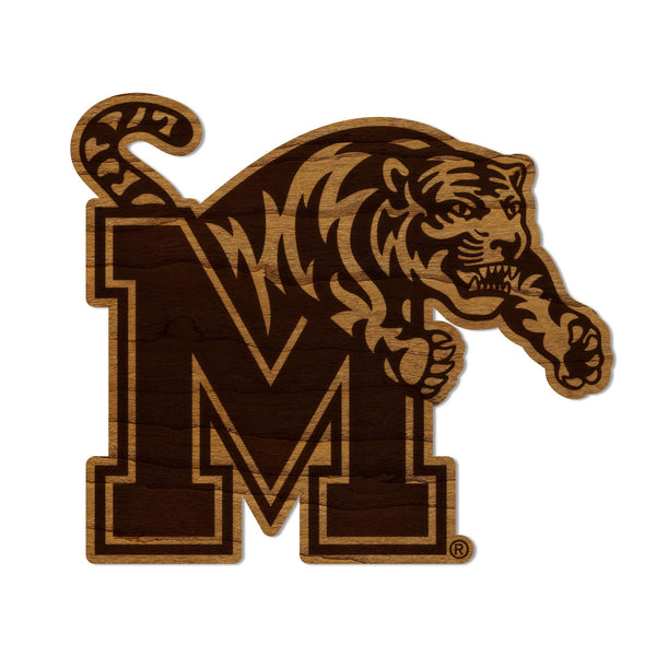 University of Memphis Block M Tigers Magnet - Crafted from Cherry or Maple Wood - Memphis Tigers
