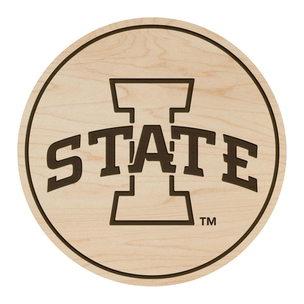 Iowa State University Logo Coaster – Crafted from Cherry or Maple Wood – Iowa State Cyclones