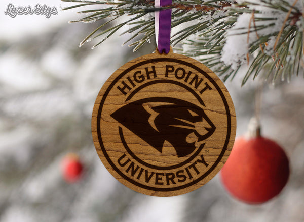 High Point University Panthers Ornament – Crafted from Cherry Wood or Maple Wood – High Point Panthers