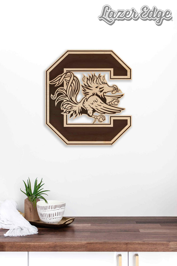 University of South Carolina Block C Gamecock Wall Hanging – Crafted from Cherry and  Maple Wood - USC Gamecocks