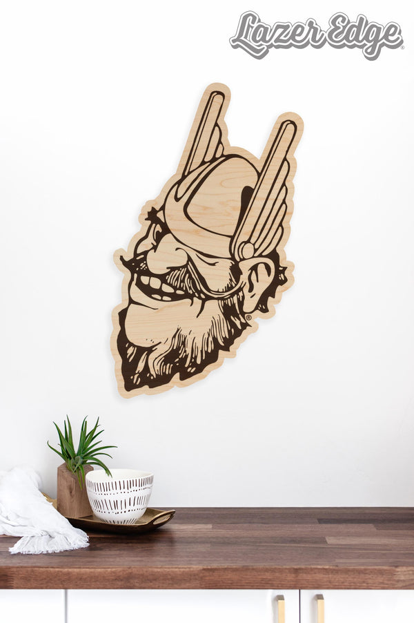 University of Idaho Vandal Joe Cutout Wall Hanging - Crafted from Cherry and Maple Wood - University of Idaho Vandals