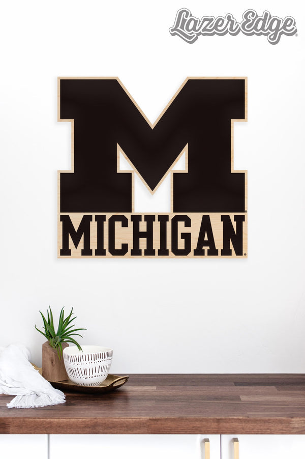 University of Michigan Wall Hanging - Crafted from Cherry or Maple Wood