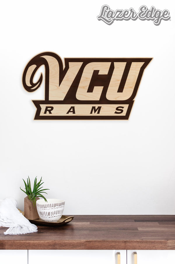 Virginia Commonwealth University Rams Wall Hanging - Crafted from Cherry and Maple Wood -VCU Rams