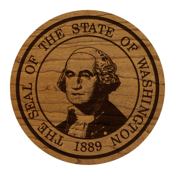 Washington State Flag Coaster - Crafted from Cherry or Maple Wood