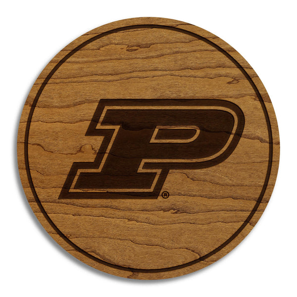 Purdue University Motion P Coaster – Crafted from Cherry or Maple Wood – Purdue University