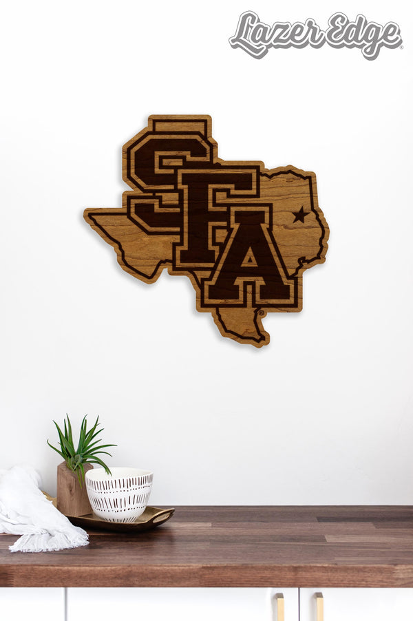 Stephen F. Austin SFA on Texas Wall Hanging – Crafted from Cherry and  Maple Wood - SFA Lumberjacks