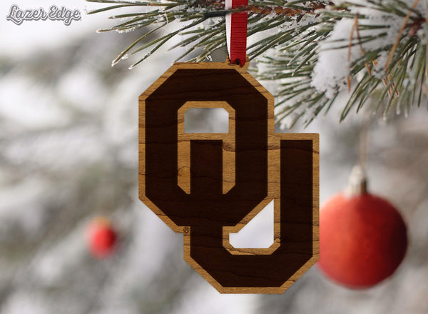 Oklahoma University OU Ornament – Crafted from Cherry or Maple Wood