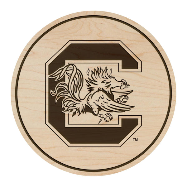 University of South Carolina Gamecocks Coaster – Crafted from Cherry or Maple Wood – USC Gamecocks