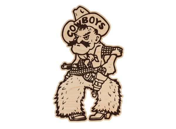 University of Wyoming Cowboys Wall Hanging - Crafted from Cherry and Maple Wood - Wyoming Cowboys