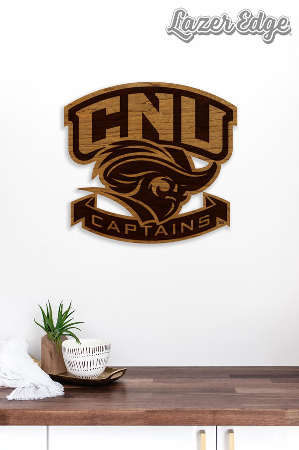 Christopher Newport University Captains Wall Hanging - Crafted from Cherry and Maple Wood - CNU Captains