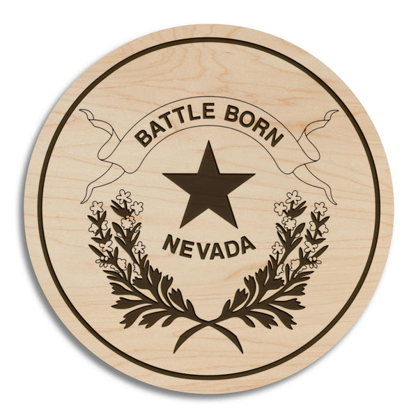 Nevada State Flag Coaster - Crafted from Cherry or Maple Wood