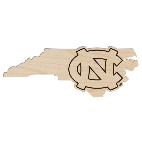 University of North Carolina Chapel Hill Interlocked NC on State Magnet - Crafted from Cherry or Maple Wood - UNC Tar Heels