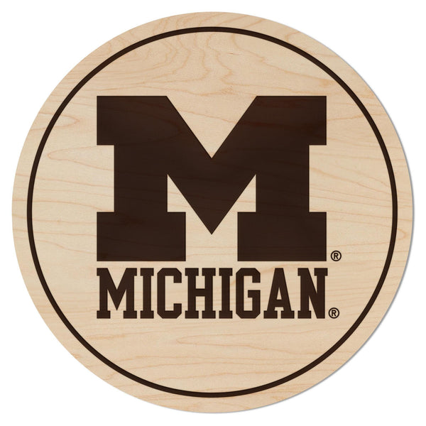 University of Michigan Coaster – Crafted from Cherry or Maple Wood