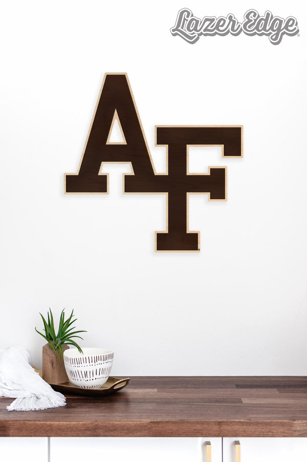 U.S. Air Force Academy AF Cutout Wall Hanging - Crafted from Cherry and Maple Wood - Air Force Falcons