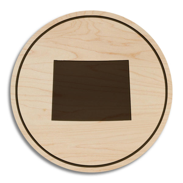 Wyoming State Map Coaster - Crafted from Cherry or Maple Wood