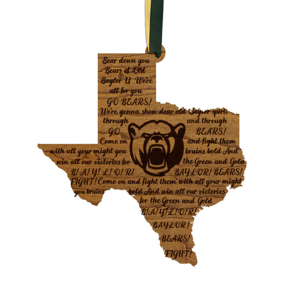 Baylor University Fight Song Ornament – Crafted from Cherry and Maple Wood – Baylor Bears