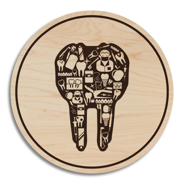 Dentist Tooth Coaster – Crafted from Maple Wood