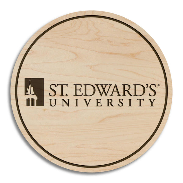 St. Edward's University Logo Coaster – Crafted from Cherry or Maple Wood – St. Edward's Hilltoppers
