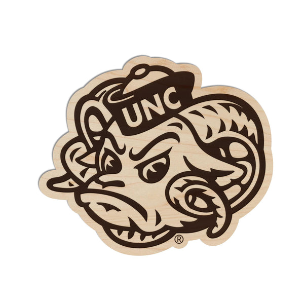 University of North Carolina Chapel Hill Ramses Head Magnet - Crafted from Cherry or Maple Wood - UNC Tar Heels