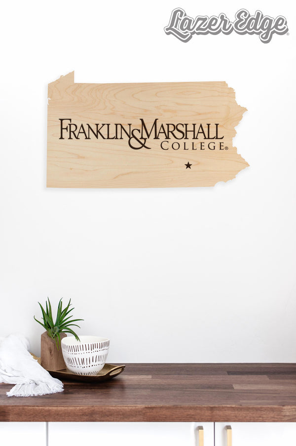 Franklin & Marshall Logo on State Wall Hanging – Crafted from Cherry and  Maple Wood - Franklin and Marshall College