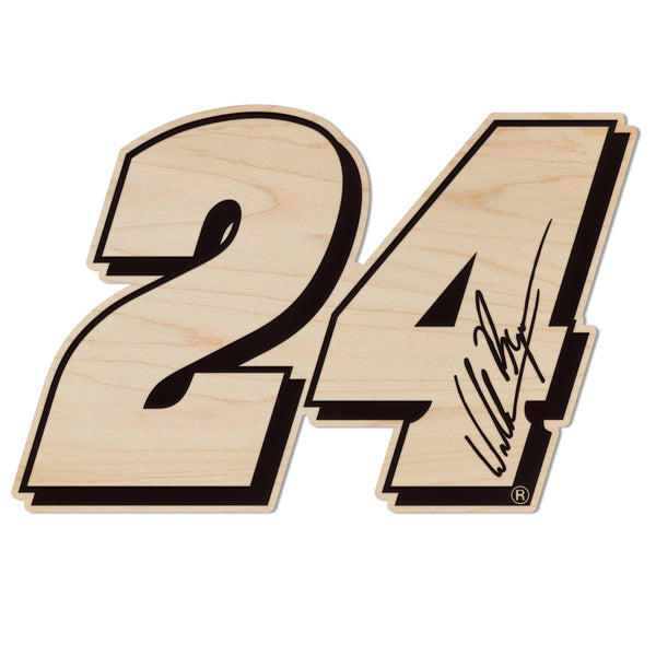 William Byron #24 Wooden Magnet | Crafted from Cherry and Maple Wood | Made in USA | Officially Licensed by Hendrick Motorsport