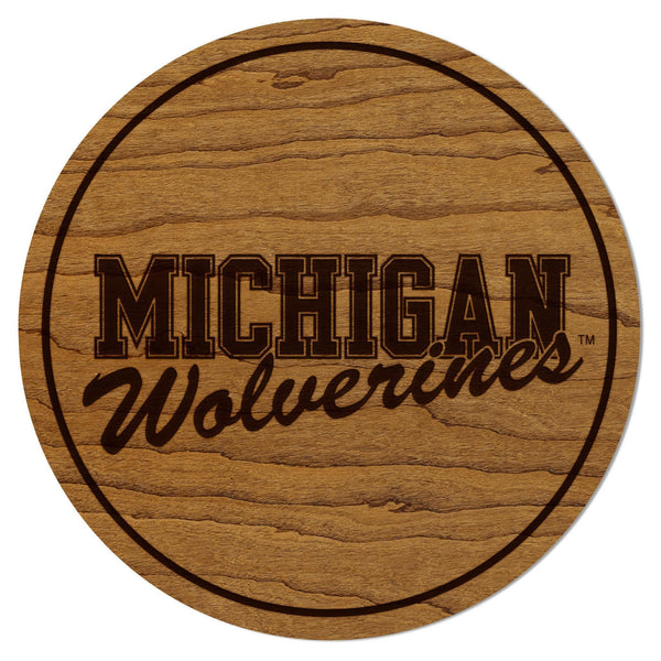 University of Michigan Wolverines Coaster – Crafted from Cherry or Maple Wood