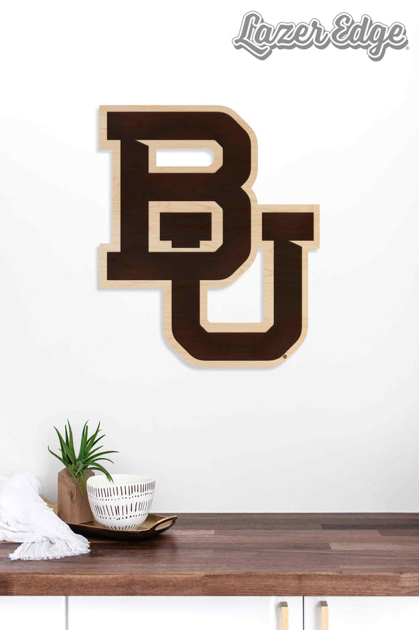Baylor University Interlocked BU Wall Hanging - Crafted from Cherry and Maple Wood - Baylor University Bears