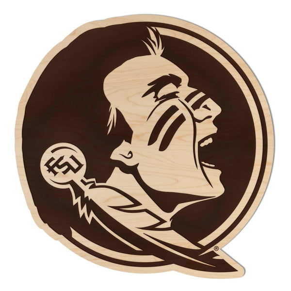 Florida State University Seminole Logo Wall Hanging - Crafted from Cherry or Maple Wood - Florida State Seminoles