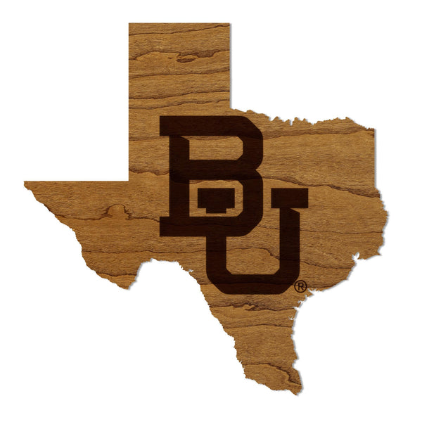 Baylor University BU on State Magnet - Crafted from Cherry or Maple Wood - Baylor Bears