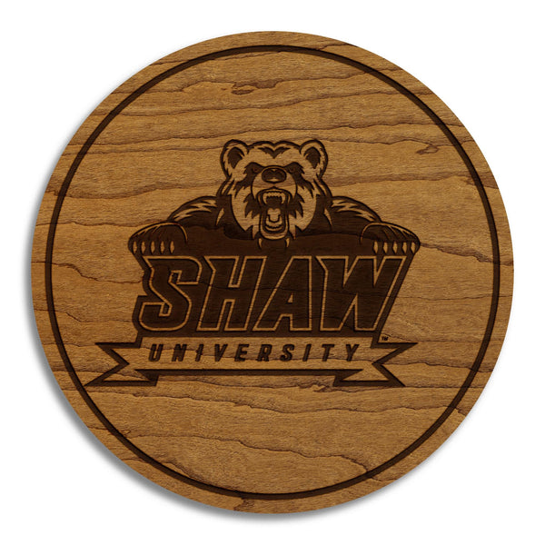 Shaw University Bears Coaster - Crafted from Cherry or Maple Wood - Shaw Bears