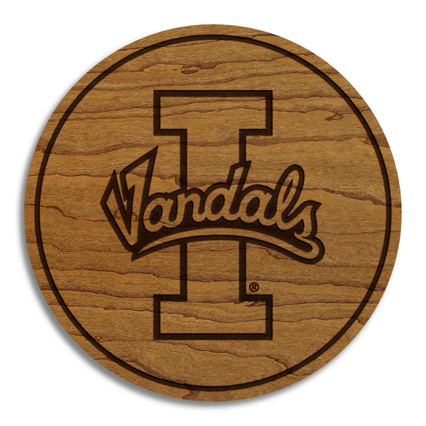 University of Idaho Vandals Coaster – Crafted from Cherry or Maple Wood – Idaho Vandals