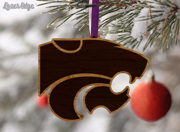 Kansas State University Wildcats Ornament – Crafted from Cherry and Maple Wood – Kansas State Wildcats