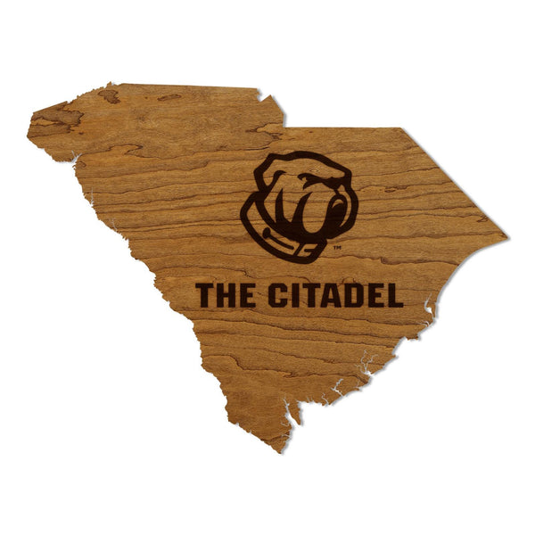 The Citadel Bulldog on State Wall Hanging – Crafted from Cherry and  Maple Wood - The Citadel Cadets