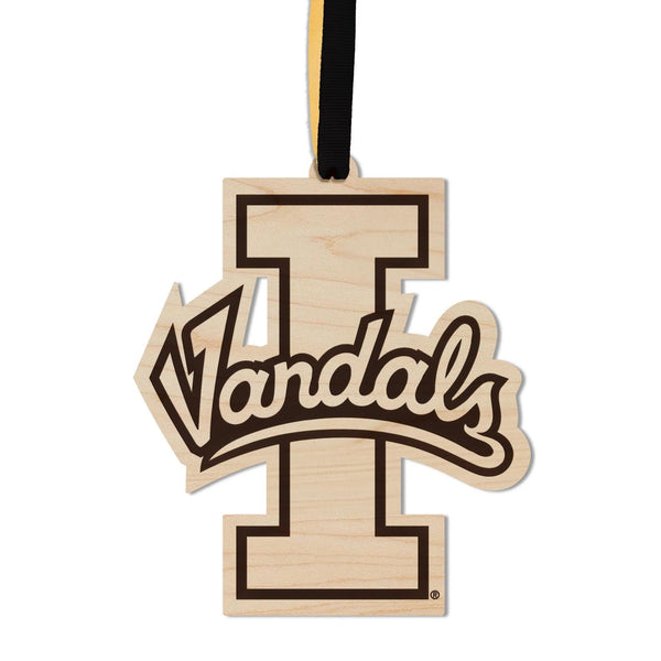 University of Idaho Vandals Ornament – Crafted from Cherry and Maple Wood – Idaho Vandals