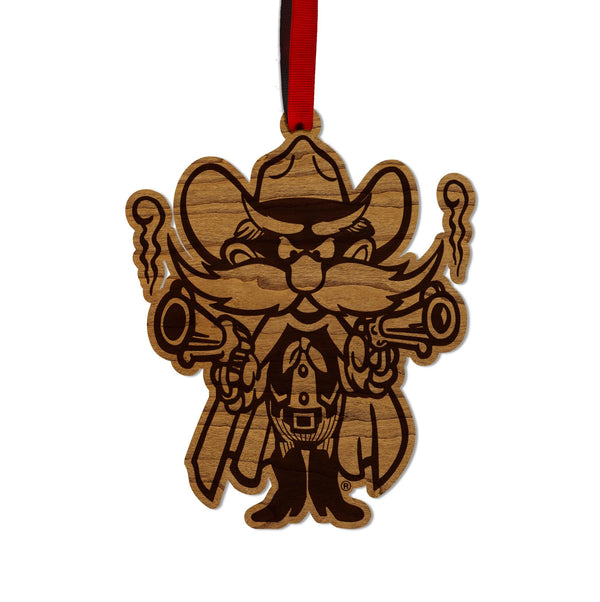 Texas Tech University Pistol Pete Ornament – Crafted from Cherry and Maple Wood – Texas Tech Red Raiders
