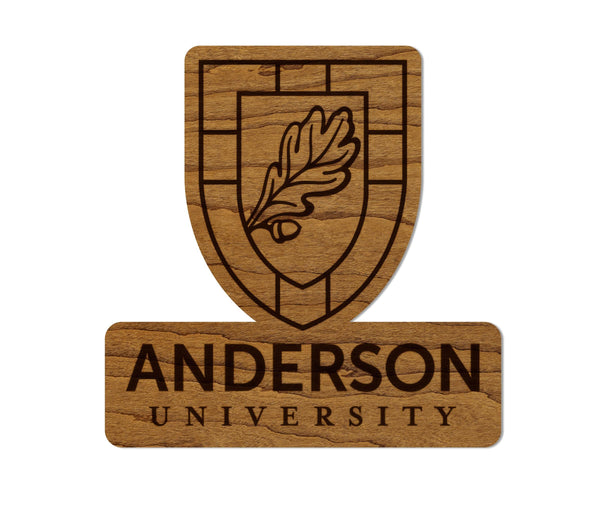 Anderson University Institution Mark Magnet - Crafted from Cherry or Maple Wood - Anderson Trojans