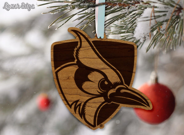 Johns Hopkins University Blue Jay Ornament – Crafted from Cherry and Maple Wood – Johns Hopkins Blue Jays