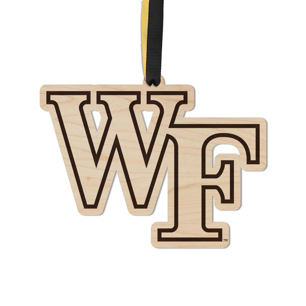 Wake Forest University WF Ornament – Crafted from Cherry and Maple Wood – Wake Forest Demon Deacons