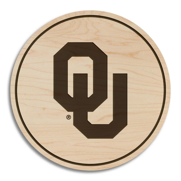 Oklahoma University OU Coaster – Crafted from Cherry or Maple Wood – Oklahoma Sooners