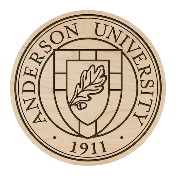 Anderson University Seal Coasters – Crafted from Cherry Wood – Anderson Trojans